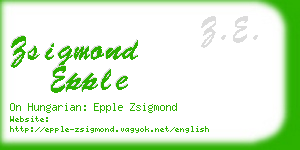 zsigmond epple business card